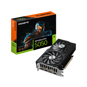 Видеокарта RTX 5050 8GB GDDR6 WindForce OC V2 Gigabyte (GV-N5050WF2OCV2-8GD)