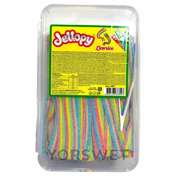Жувальні цукерки кислі фруктові стрічки Jellopy Licorice Веселка 1,5 кг (0180)