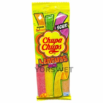 Жувальні цукерки Chupa Chups Lenguas Mix Кислі стрічки асорті смаків 115 г (0181)