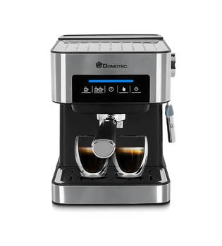 Кофеварка рожковая Domotec бытовая сенсорная 15 Бар 850 Вт 1.6 л с ручным капучинатором.