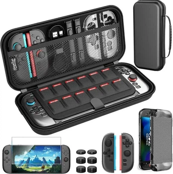 Чехол HEYSTOP для Nintendo Switch 2, комплект аксессуаров, защита экрана, 12 картриджей