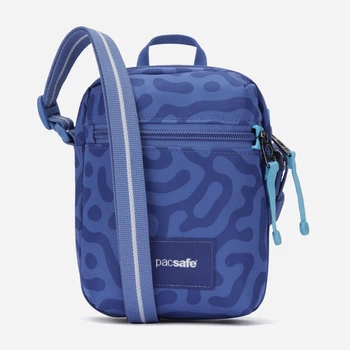 Сумка крос-боді через плече жіноча тканинна маленька PacSafe GO Micro Crossbody 35130 Небесно-блакитна (35130827)
