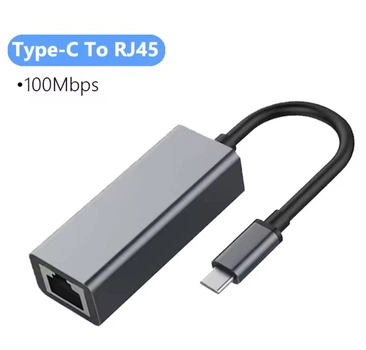 Адаптер USB-C на RJ45 Ethernet 100 Мбит/с Переходник Type-C – LAN Интернет-кабель для MacBook / ПК / ноутбуков