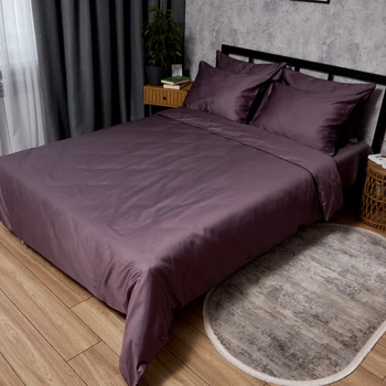 Комплект постільної білизни Moon&Star Євро 200x220 см наволочки 4 х 50х70 см Velvet Plum Corner Сатин Premium (MS-820012613)