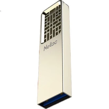 Флеш-накопичувач Netac 256 ГБ USB 3.2 Gen1 U327, повністю металевий високошвидкісний міні-флеш-накопичувач з порожнистим дизайном, креативний китайський стиль, елегантний нікелевий колір