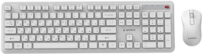 Zestaw bezprzewodowy Gembird Slim Pro Business Wireless White (KBS-WPS-01-W-CYRL)