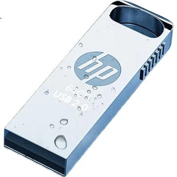 Флеш-накопичувач HP 32 ГБ USB 2.0 зі шнурком, V206w, сріблястий метал, міні-комп'ютерний USB-накопичувач для бізнесу