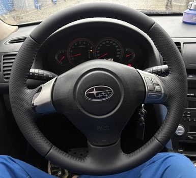 Чехол-оплетка на руль из натуральной кожи Subaru