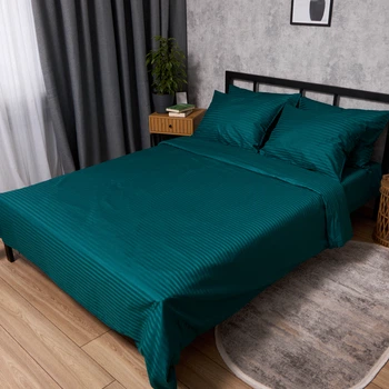 Комплект постельного белья Moon&Star King Size 220x240 см наволочки 4 х 70х70 см Emerald Satin Stripe (MS-820012954)