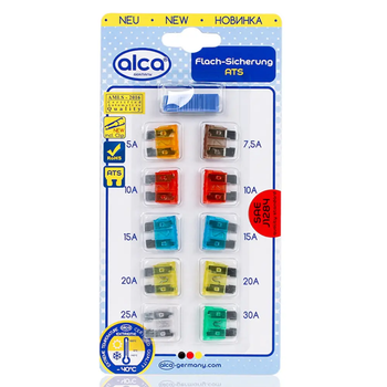 Предохранители Alca Standard ATO от 5А до 30А 10 шт (Auto/62537)