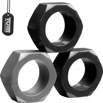 Набор эрекционных колец Tom of Finland 3 Piece Cock Nuts (848518017772)