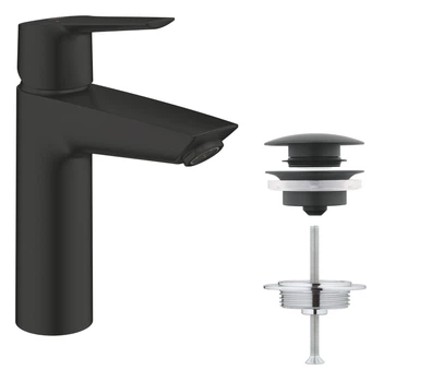 Grohe QuickFix Start Однорычажный смеситель для раковины M-Size + нажимной донный клапан (235752432)