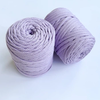 Шнур плетений YarnArt macrame cord 5 мм с сердечником для макраме фіалка (№765)