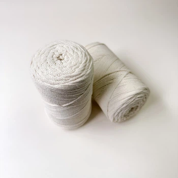 Шнур плетений YarnArt macrame cotton 2мм натуральний (№752)