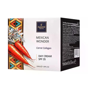 Дневной крем Famirel Mexican Wonder Carrot Collagen Морковь, Коллаген SPF 35, 50 мл (7290114086967)