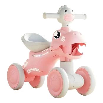Беговел четырехколесный JOY Ju-LK-30721, розовый, колеса PU, световые и звуковые эффекты, эргономичный пластик