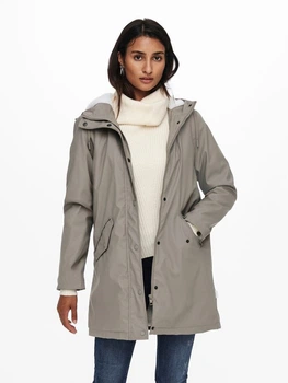 Куртка ONLSALLY RAINCOAT CC OTW 15206116-Brushed Nickel-Detail:WHITE TEDDY ONLY M Сірий 15206116-BRUSHED NICKEL-D XS