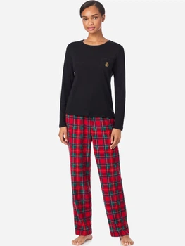 Піжама (лонгслів + штани) жіноча бавовняна Ralph Lauren 973579086 L Чорний/Червоний (1159862257)