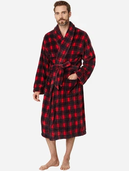 Халат мужской теплый Ralph Lauren 482887015 L/XL Черный/Красный (1159861816)
