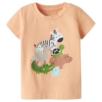 Футболка Name it Little Explorer's Zoo, цвет оранжевый, размер 68 (261.13254833.PFUZ)
