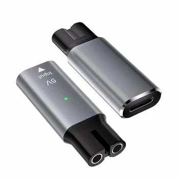 Універсальний адаптер Type-C 5V для електробритв, USB-C Shaver Adapter (сумісний з Philips та іншими), Сірий