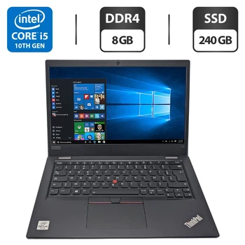 Ноутбук Lenovo ThinkPad L13 / 13.3" (1920x1080) IPS / Intel Core i5-10210U (4 (8) ядра по 1.6 - 4.2 GHz) / 8 GB DDR4 / 240 GB SSD / Intel UHD Graphics / WebCam б/в
