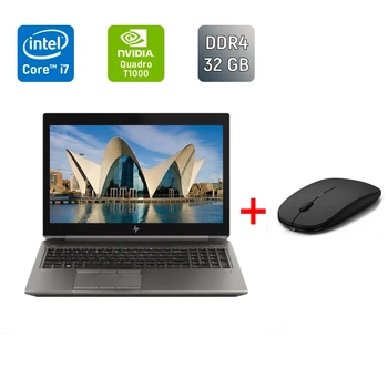 Мобильная рабочая станция Б-класс HP zBook 15 G6 / 15.6" (1920x1080) IPS / Intel Core i7-9850H (6 (12) ядер по 2.6 - 4.6 GHz) / 32 GB DDR4 / 256 GB SSD / nVidia Quadro T1000, 4 GB GDDR5, 128-bit / Fingerprint / WebCam / HDMI б/у + Подарок Мышь / USB