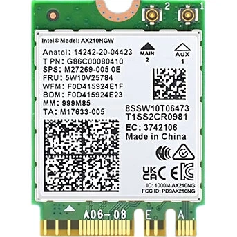 Беспроводная сетевая карта EB-LINK на базе чипа Intel AX210 для ноутбуков, интерфейс M.2 5374M, трехдиапазонная гигабитная сетевая карта WiFi6, Bluetooth 5.3, внутренний модуль для компьютера.