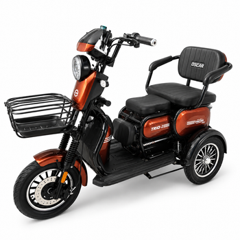 Електротрицикл OSCAR TRIO-2 1200W 72V 25Ah коричневий з графеновим акумулятором