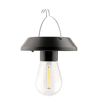 Подвесной уличный светильник на солнечной батареи с 1 COB LED и крюком в стиле Retro до 10 часов работы Черный