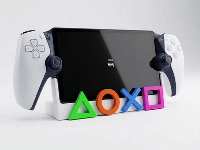 Держатель/Подставка для Playstation Portal — Стиль "PLAY ICONS" белая