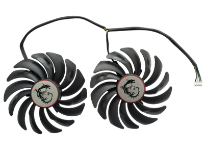 Вентилятор (кулер) Power Logic 56634 для відеокарти MSI Gaming X RX480-580 GTX1060-1080TI комплект 2шт (PLD10010B12HH)
