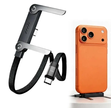 Быстрая зарядка 240W Type-C - Type-C/USB-A 2в1 Кабель с подставкой для телефона