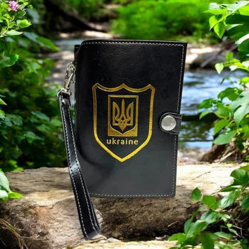 Фляга в форме портмоне Герб України алкогольных заповедей 9Oz/266ml