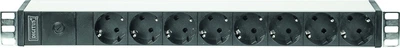 Listwa zasilająca Digitus aluminum outlet strip with pre-fuse, 8 safety outlets, supply IEC C14 plug 2 m (DN-95410)