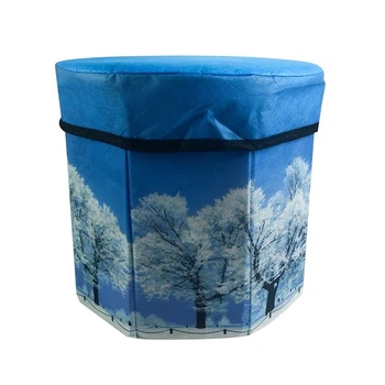 Пуф-короб, банкетка "Природа" 30*30 см, (D2-00539.blue)