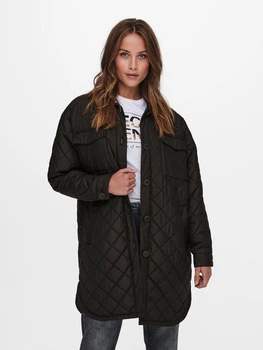 Пальто ONLTANZIA LONG QUILTED SHACKET CC OTW 15228453-Black ONLY M Чорний 15228453-BLACK M