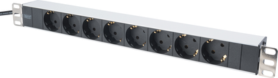 Listwa zasilająca Digitus aluminum outlet strip, 8 safety outlets, supply safety plug 2 m (DN-95401)