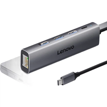 Док-станция расширения Lenovo Type-C, преобразователь портов Gigabit Ethernet, проводной сетевой адаптер USB-C в RJ45, преобразователь для ноутбука, концентратор USB 3.0, устройство расширения.