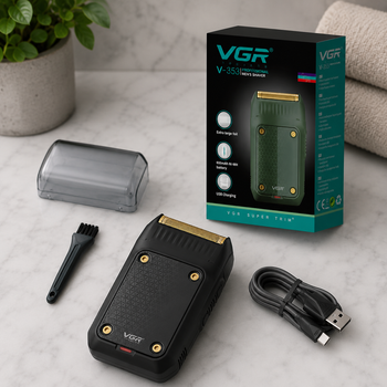 Мужская электробритва VGR V-353 USB / Аккумуляторный шейвер / Портативная бритва Шейвер для сухого бритья
