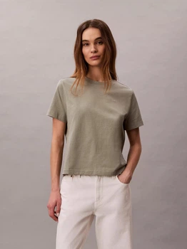Футболка бавовняна жіноча Calvin Klein 40WP105(Shadow) XS Хакі (199155991193)