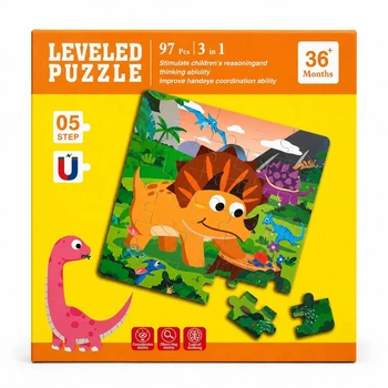 Багаторівневий магнітний пазл Динозаври (Leveled Puzzle)