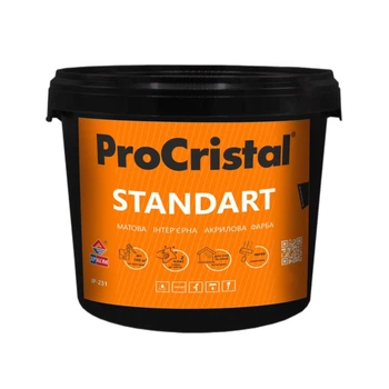 Фарба акрилова інтер’єрна ProCristal Standart IR-231 Матова Біла 10 л
