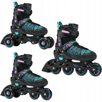 Роликові ковзани 3in1 Adjustable RAVEN Cande Black/Mint/Violet 35-39