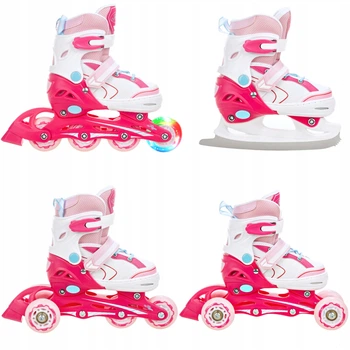Роликові ковзани Роликові ковзани 4в1 RAVEN Lia Pink 34-37 LED Wheel