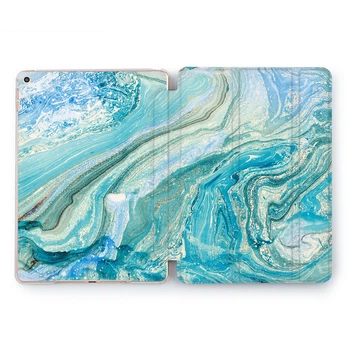 Чехол книжка, обложка для Apple iPad (Голубая волна абстракция) Air 2 / 9.7 A1566/A1567 айпад (A1566/A1567)