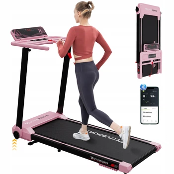 Професійна складна домашня електрична бігова доріжка Pink Incline 12KM Application/BT