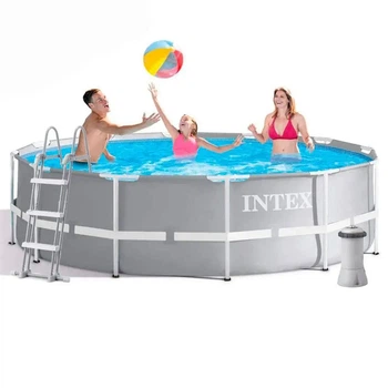 Каркасный бассейн Intex 366×99 см круглый с картриджным фильтром, стремянкой и фильтрационной установкой
