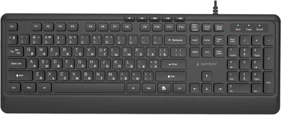 Клавіатура дротова Gembird Slim Multimedia USB Black (KB-MCH-05-CYRL)