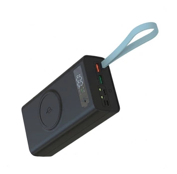 Корпус для сборки Power Bank Черный Беспроводная зарядка 12×18650 QC 3.0 PD3.0 22,5W Фонарик